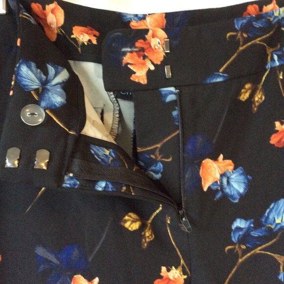 Cynthia Rowley Black Pants With Floral Print Size 8 - Picture 5 of 7